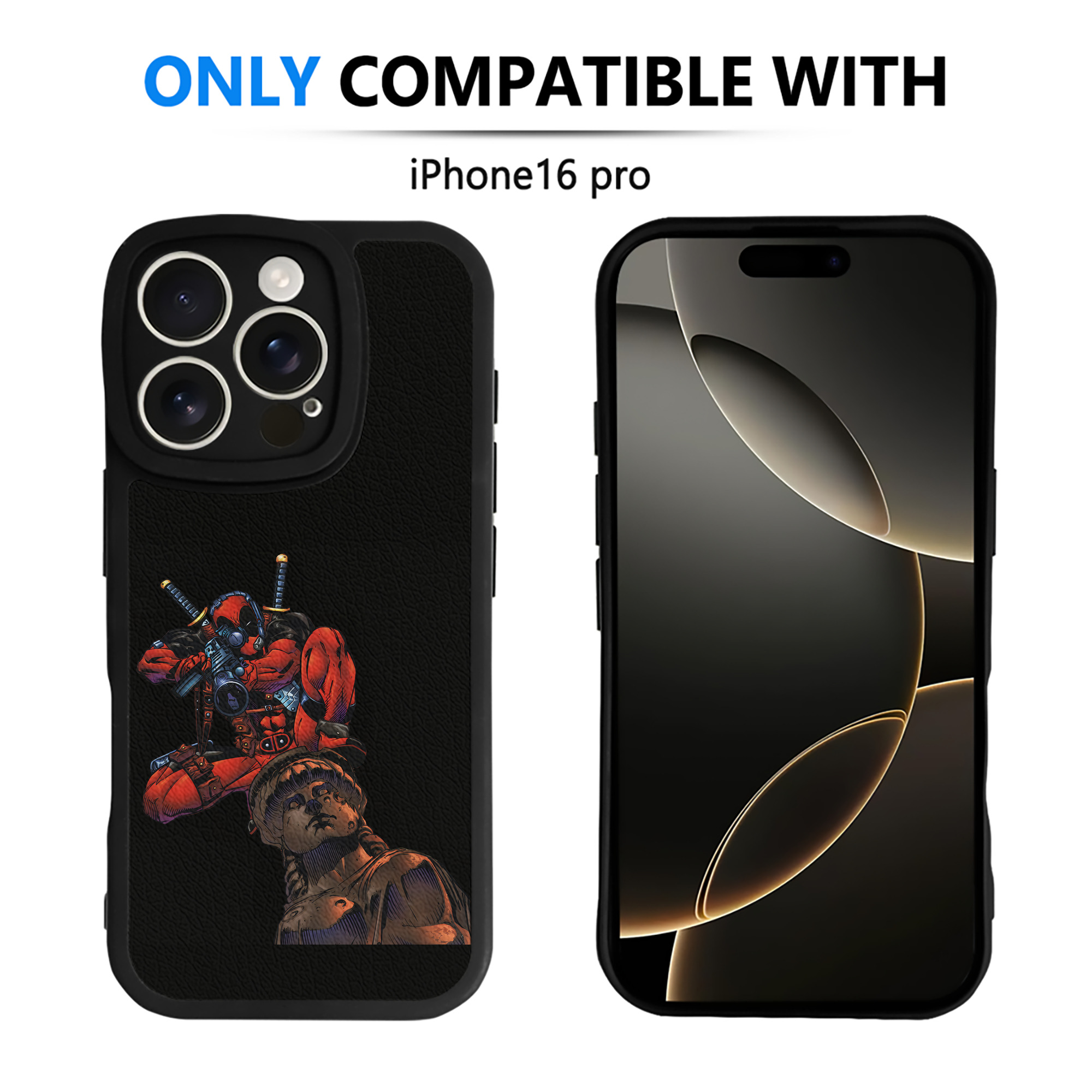 （画像用） Deadpool デッドプール 【iPhone 16シリーズ対応】シリコンスマホケース（レザー調） 材質：シリコン